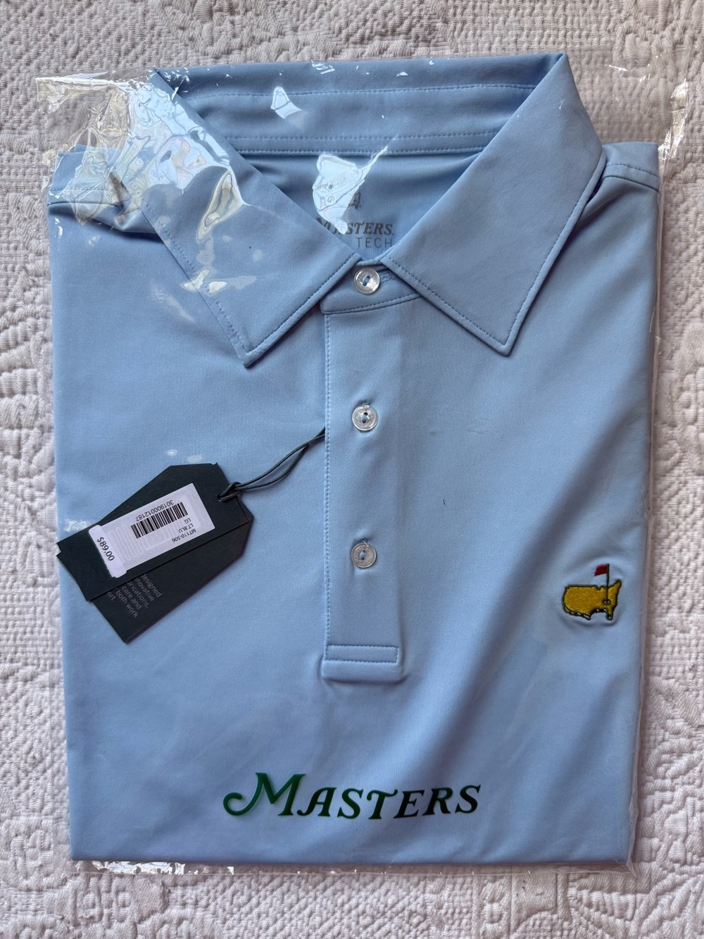 NWT 2026 Masters Men’s Light Blue Polo Shirt - Embroidered Masters Logo